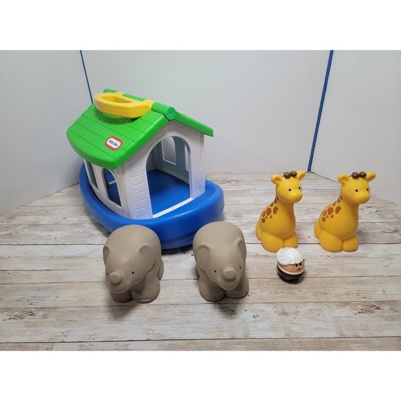 Little Tikes Noahs Ark Arc Rubber Giraffes‎ Elephants Noah Figure Bathtub Toys - Picture 1 of 9